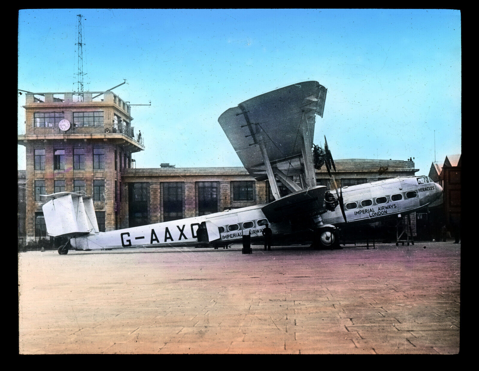 Glass Slide Aircraft Imperial Airways Handley Page HP45 Croydon Airport G-AAXD