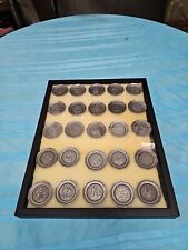 Franklin Mint 25 Pewter Miniature Plate Set  in Great Condition.  picture